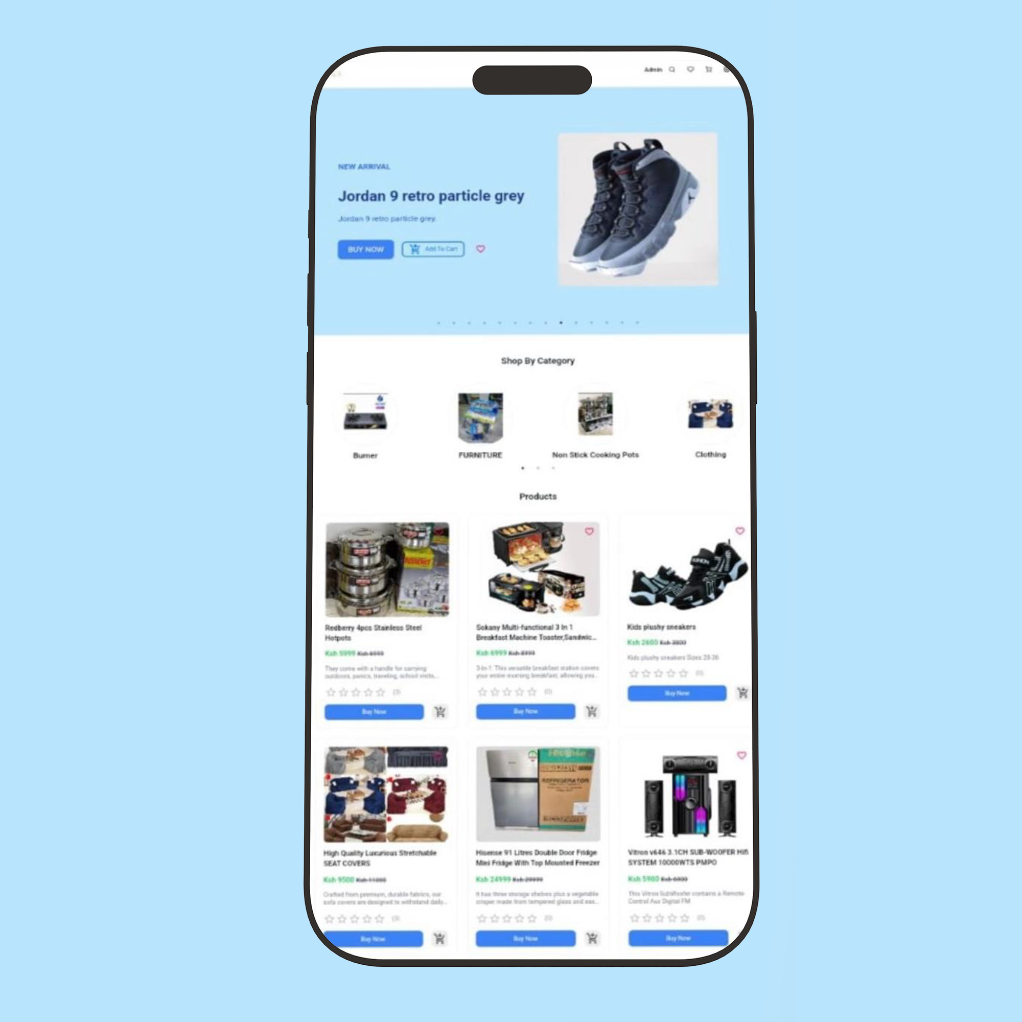 E-Commerce Web Store product interface