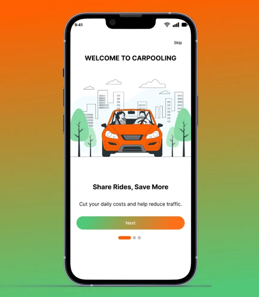 IkoLift carpooling application interface