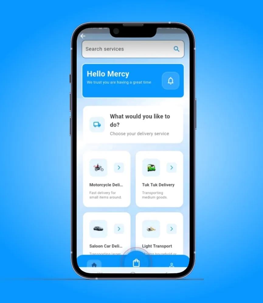 Nduky delivery application interface