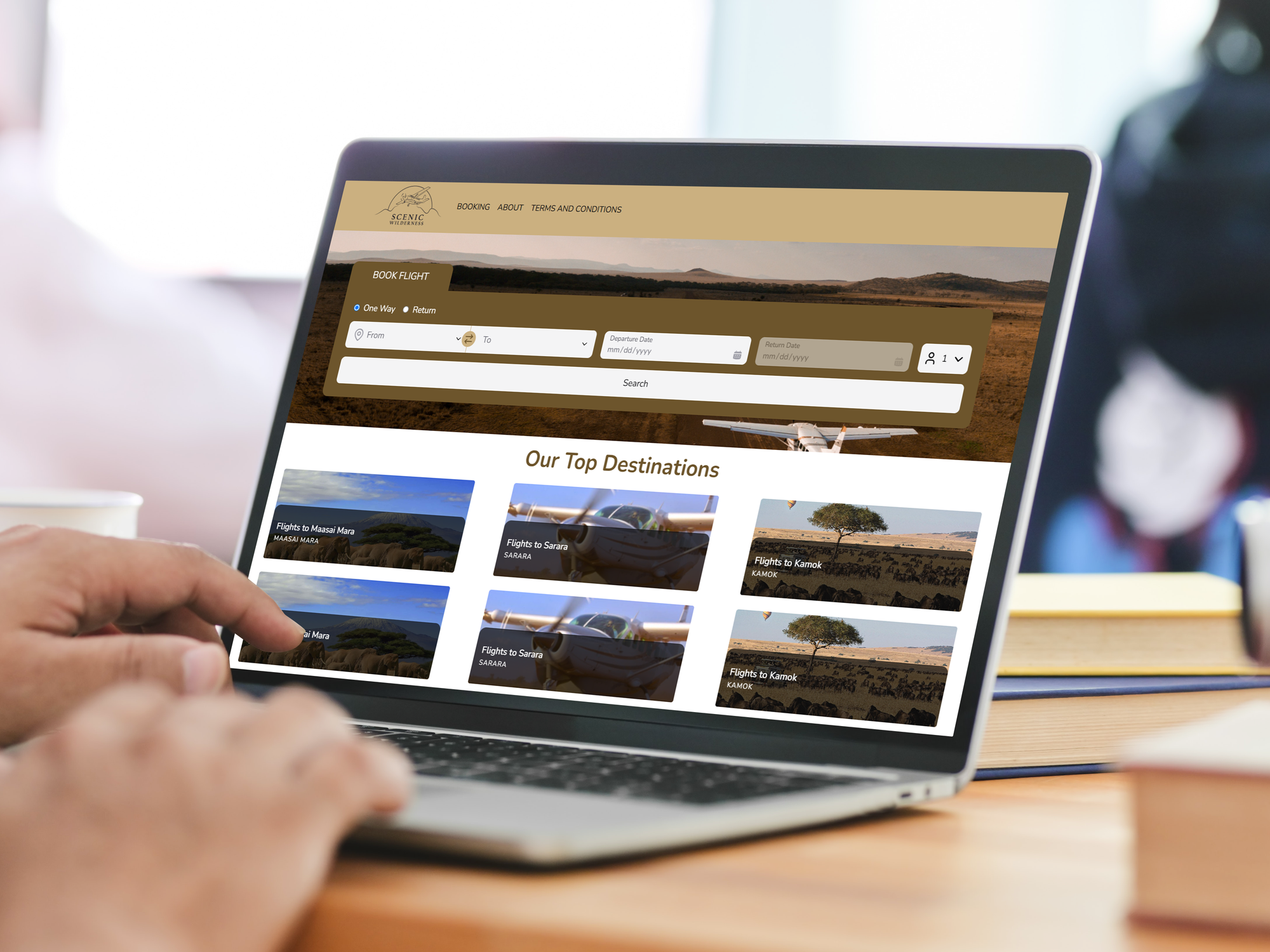Scenic Wilderness travel platform interface